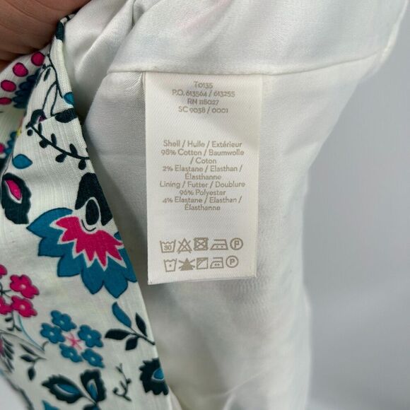 BODEN Women's White Pink Blue Floral Print A-Line Spring Office Skirt Size 6 - Picture 7 of 7